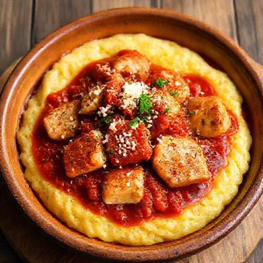 Bakalar na Crveno with Polenta