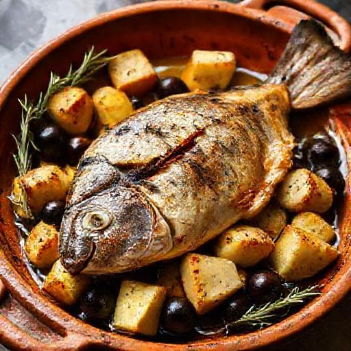 Adriatic Sea Bream with Rosemary Potatoes and Olives
