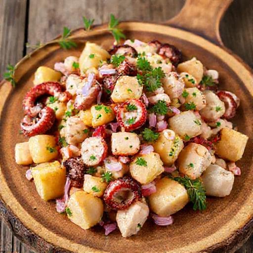 Octopus Salad with Potatoes and Beans