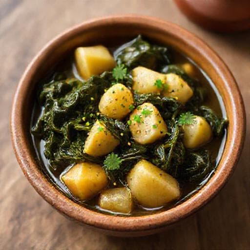 Traditional Raštika s Krumpirom (Collard Greens with Potatoes)