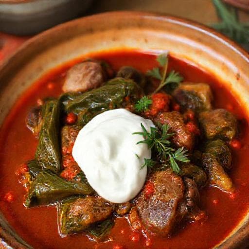 Raštika sa Suhim Mesom and Ajvar