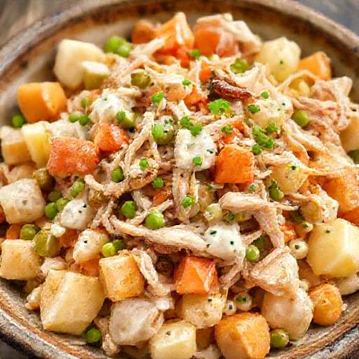 Francuska Salata with Smoked Chicken