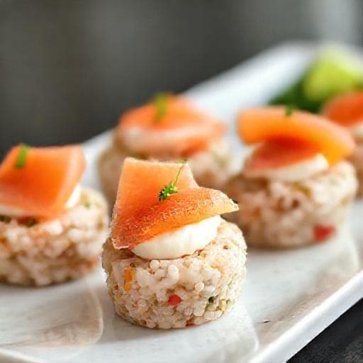 Smoked Salmon Cream Cheese Sushi Bites