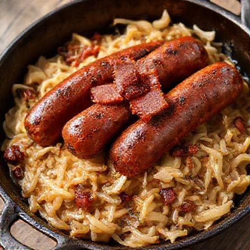 Krvavice with Smoked Bacon and Sauerkraut