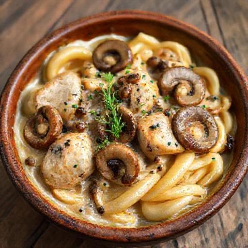 Piletina s Mincima with Cream and Mushrooms