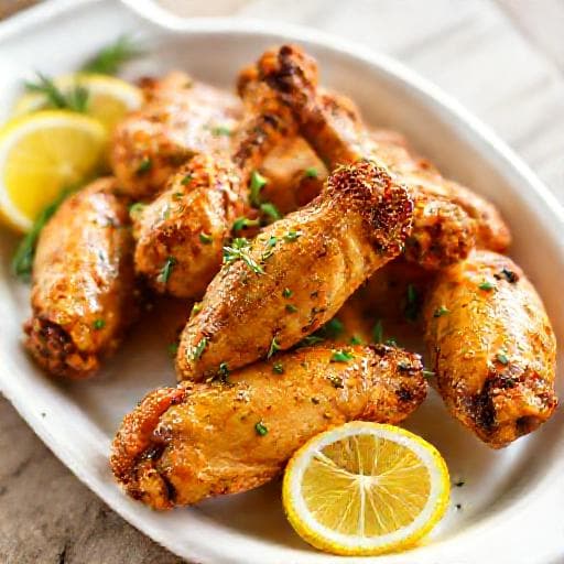 Lemon Herb Oven-Baked Chicken Wings