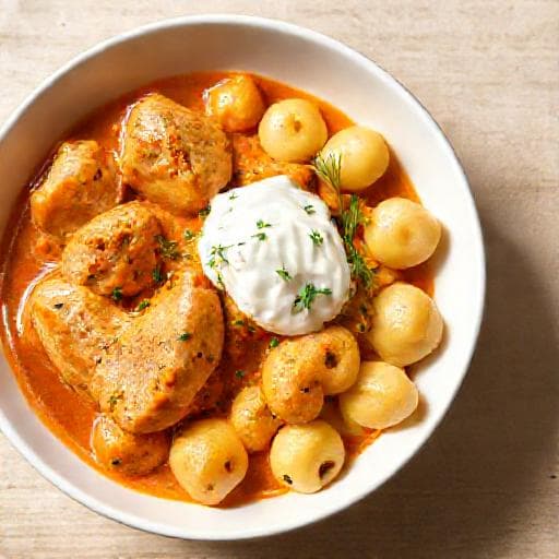 Quick Chicken Paprikash with Gnocchi (Simplified Pileći Paprikaš)