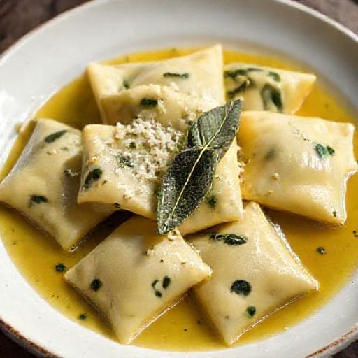 Klassische Ravioli in Salbeibutter