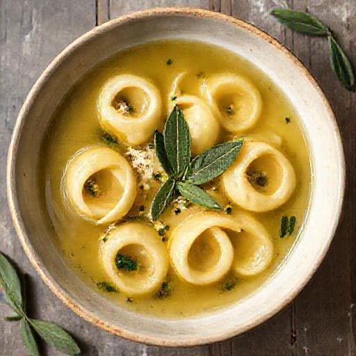 Tortellini in Brodo mit Salbei und Zitrone