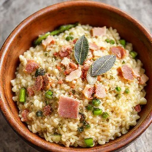 Spargelrisotto mit Prosciutto und Salbei