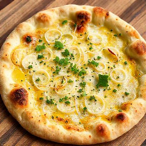 Schnelle Pizza Bianca mit Knoblauch und Kräutern