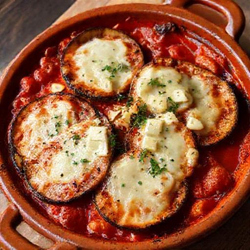 Parmigiana di Melanzane mit geräuchertem Scamorza