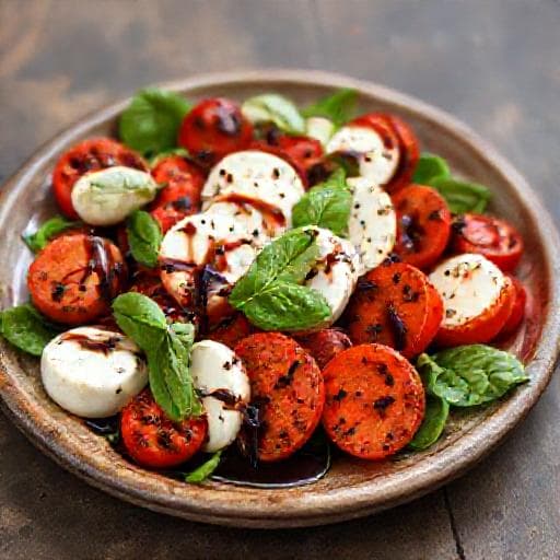 Caprese-Salat mit geröstetem Balsamico-Dressing