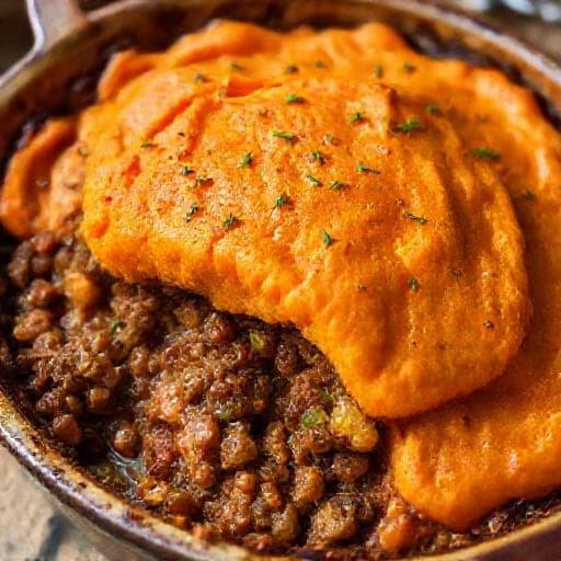 Cottage Pie mit Süßkartoffelhaube