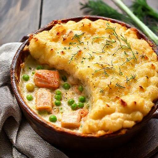 Nordsee Fish Pie mit Lachs und Dill