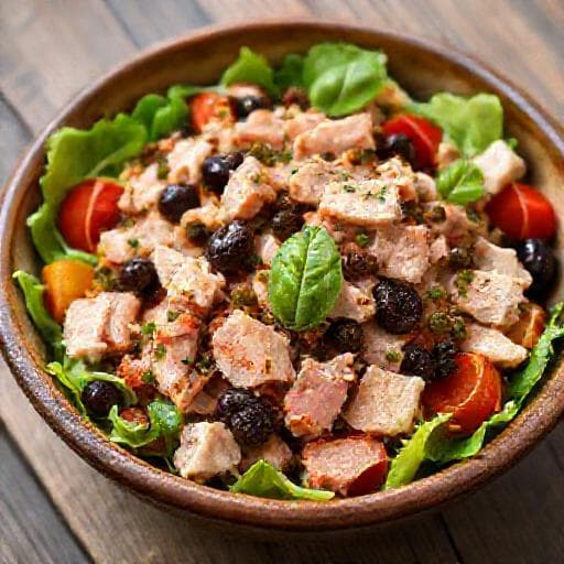Mediterraner Thunfischsalat mit Oliven und Kapern
