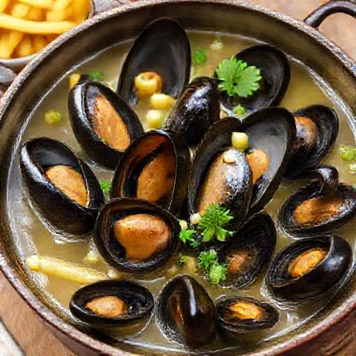 Miesmuscheln nach Brüsseler Art (Moules à la Bruxelloise)