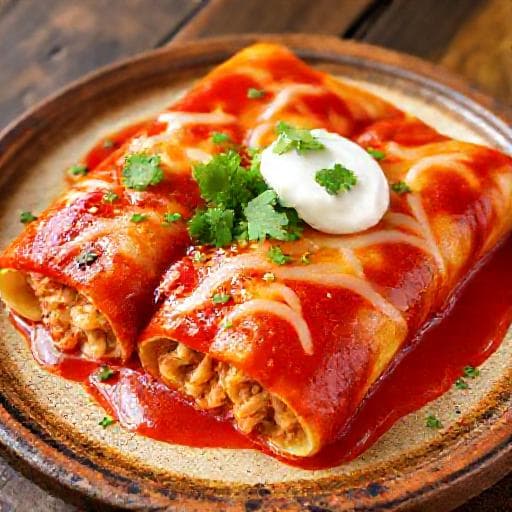 Klassische Hühner-Enchiladas Rojas