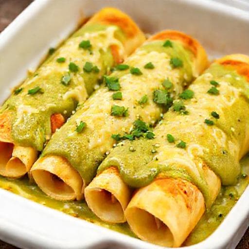 Schnelle Käse-Enchiladas mit grüner Sauce