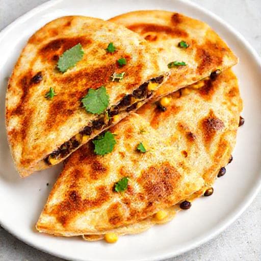 Quesadillas mit schwarzen Bohnen und Mais