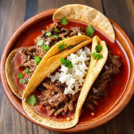 Birria Tacos mit Ziegenfleisch (Birria de Chivo)
