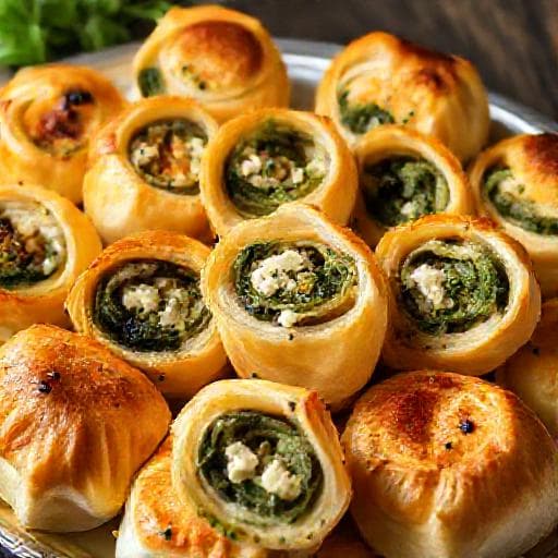Schnelle Spanakopita-Röllchen