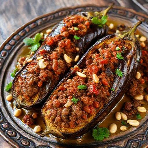 Imam Bayildi mit Lammhackfleisch (Regionale Variation)