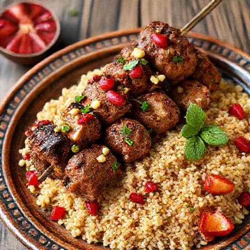 Adana Kebab mit Pistazien und Granatapfel