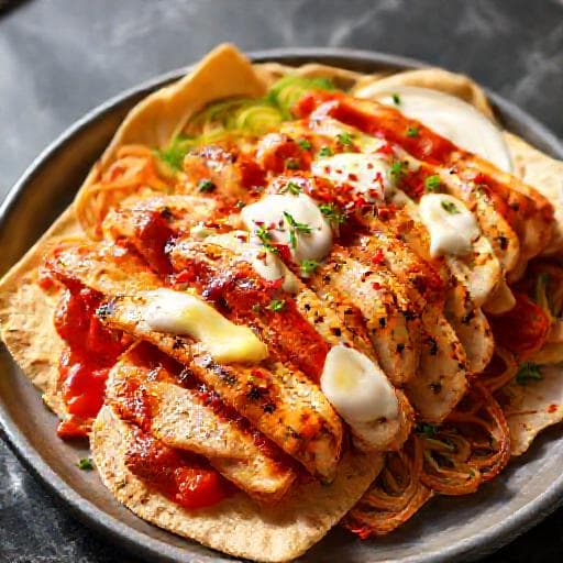 İskender Kebab mit Hähnchen (Regionale Variante)