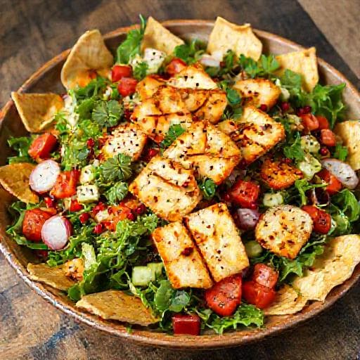 Fattoush mit gegrilltem Halloumi