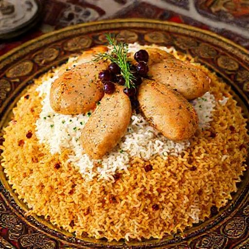 Tahdig ba Morgh (Reis mit knusprigem Boden und Hähnchen)