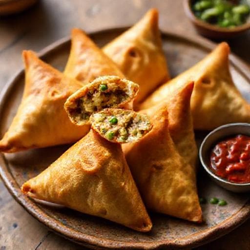 Klassische Kartoffel-Erbsen Samosas