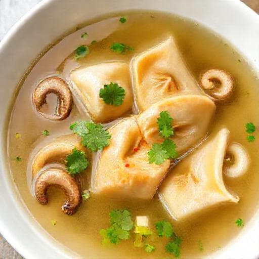 Schnelle Wonton-Suppe mit Fertigteig