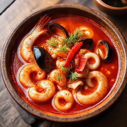 Kimchi Jjigae mit Meeresfrüchten (Haemul Kimchi Jjigae)