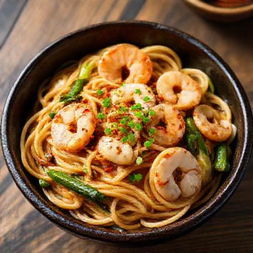 Yakisoba mit Meeresfrüchten