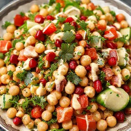 Orientalischer Kichererbsen-Salat mit Tahini-Dressing