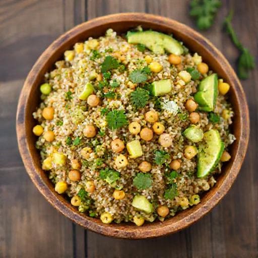 Schneller Quinoa-Salat mit Kichererbsen und Avocado