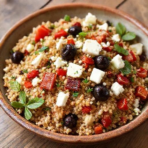 Mediterraner Quinoa-Salat mit Feta und Oliven