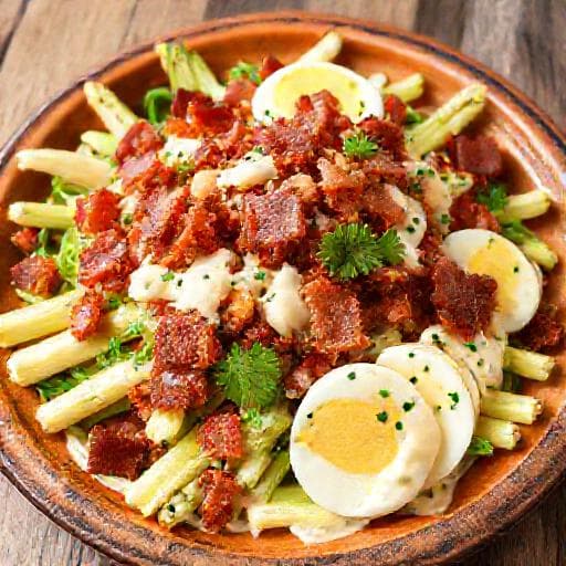 Spargelsalat mit Speck und Ei (Badische Art)