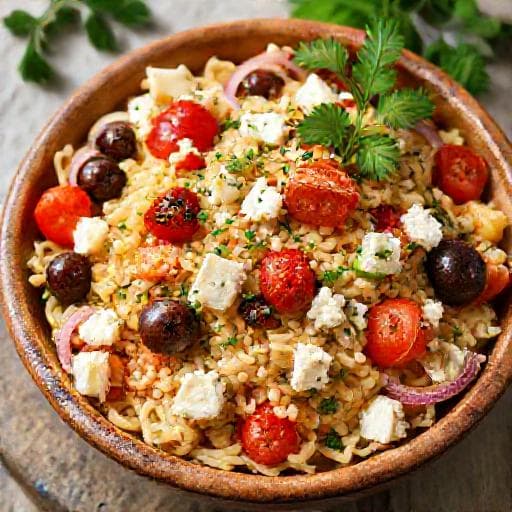 Klassischer Griechischer Kritharaki-Salat