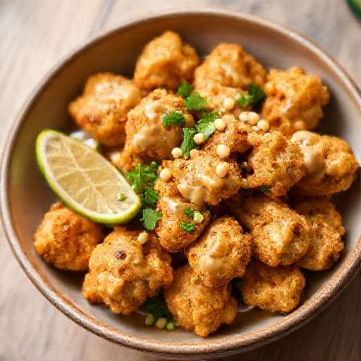 Asiatisch inspirierte Blumenkohl-Wings mit Erdnusssauce