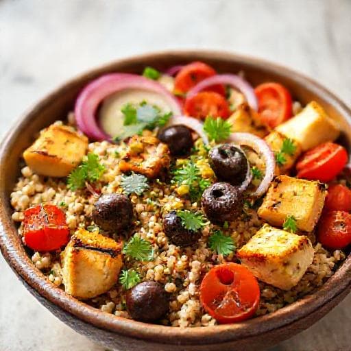 Klassische Halloumi-Bowl