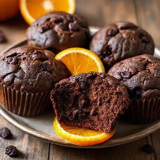 Schokomuffins mit Orangen-Twist