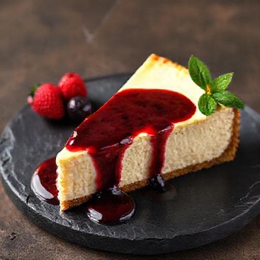 New Yorker Käsekuchen mit Beeren-Coulis