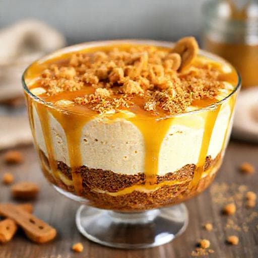 No-Bake-Käsekuchen mit Spekulatius und Karamell