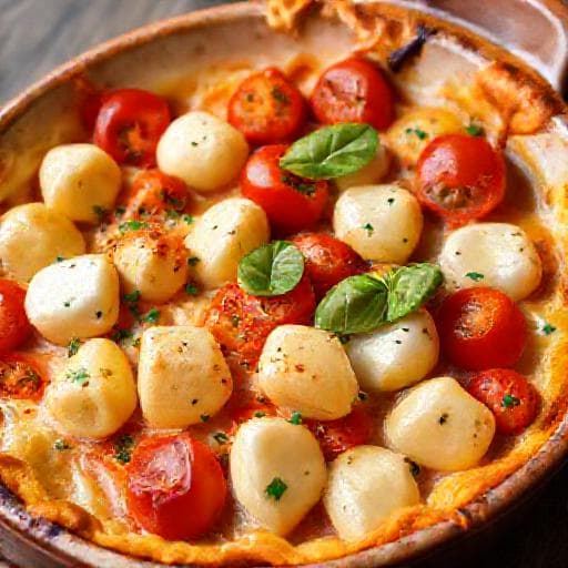 Klassische Ofen-Gnocchi mit Tomaten und Mozzarella