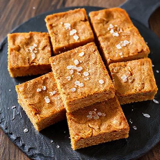 Braune Butter Blondies mit Meersalz