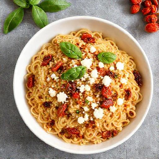 Schnelles One-Pot-Orzo mit Feta und getrockneten Tomaten