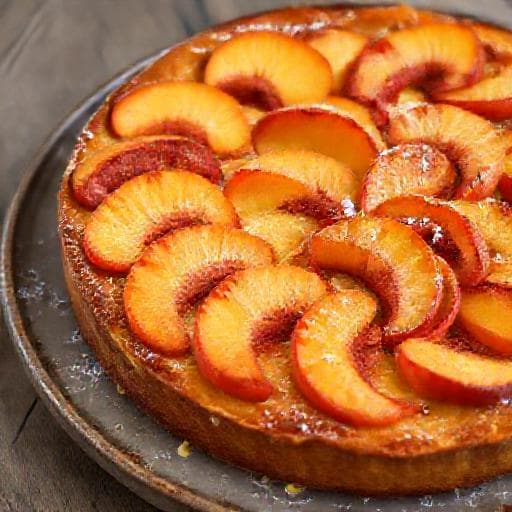Klassischer Pfirsichkuchen vom Blech