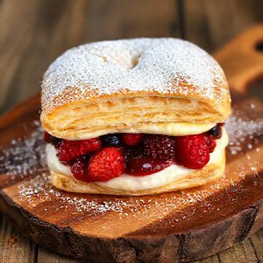 Cremeschnitte mit Fruchtfüllung